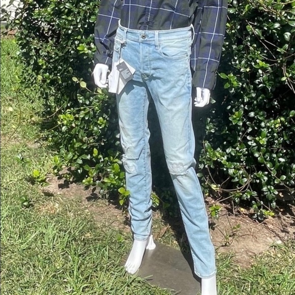 NWT G-Star Slim Distressed Restored Denim Light Washed Jeans - Picture 11 of 15